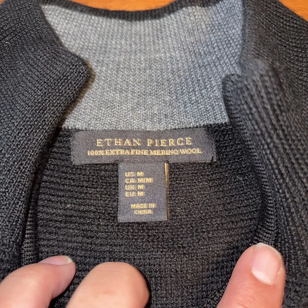 Ethan Pierce Men’s M 100% Extra Fine Merino Wool. Long Sleeve Sweater